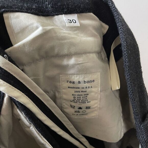 Rag & Bone herringbone knit wool black straight leg pants size US 30 - Picture 6 of 6